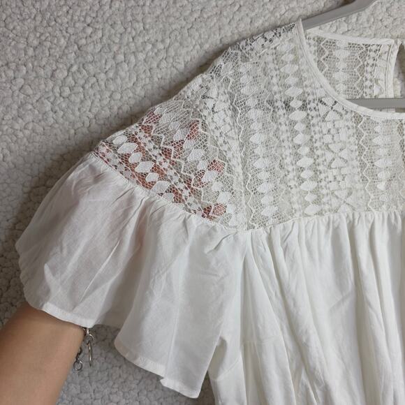 Lane Bryant NWT Sz16 White couqette romantic lacey dress. Elastic Waist Bridal - Picture 11 of 15